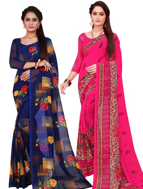 women's saree combo with blouse - 18501052 - Very Small Image - 1