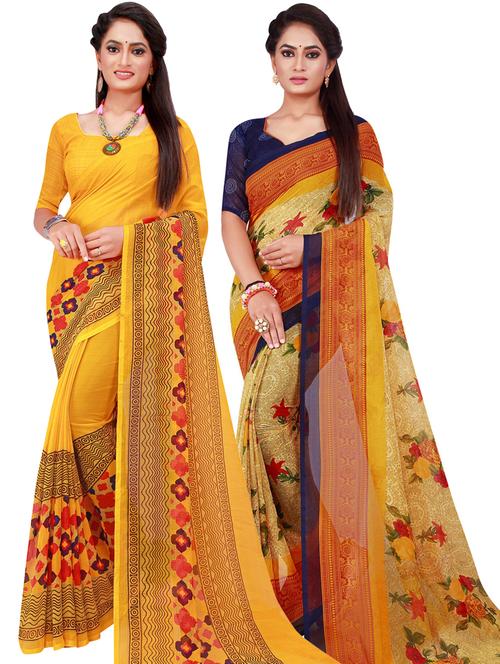 women's saree combo with blouse - 18501090 - Very Small Image - 1
