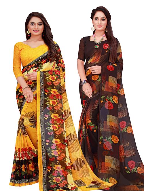 women's saree combo with blouse - 18501097 - Very Small Image - 1