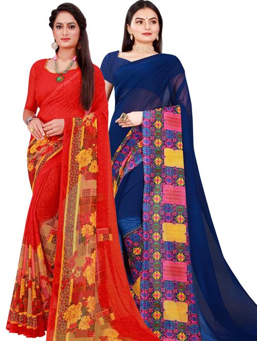women's saree combo with blouse - 18501103 - Very Small Image - 1