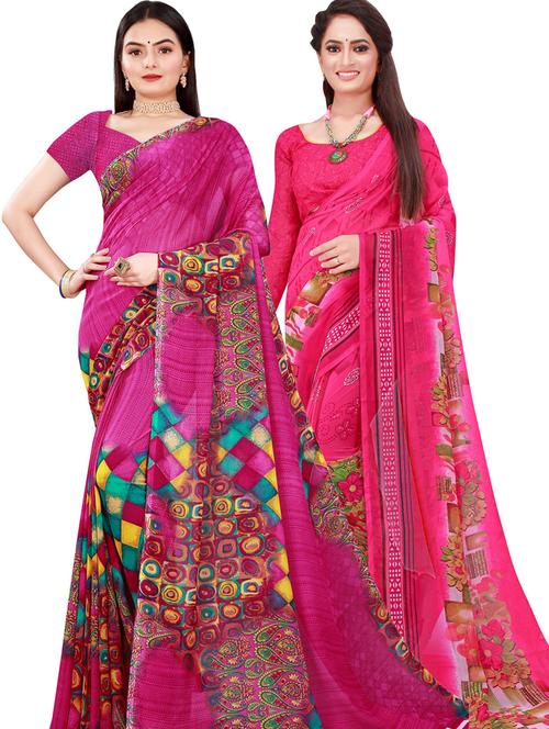 women's saree combo with blouse - 18501109 - Very Small Image - 1