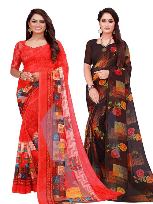 women's saree combo with blouse - 18501118 - Very Small Image - 1