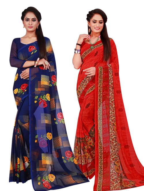 women's saree combo with blouse - 18501149 - Very Small Image - 1