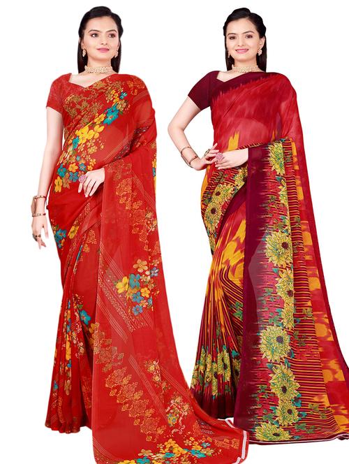 women's saree combo - 18501187 - Very Small Image - 1