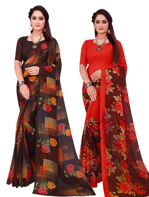 women's saree combo with blouse - 18501191 - Very Small Image - 1