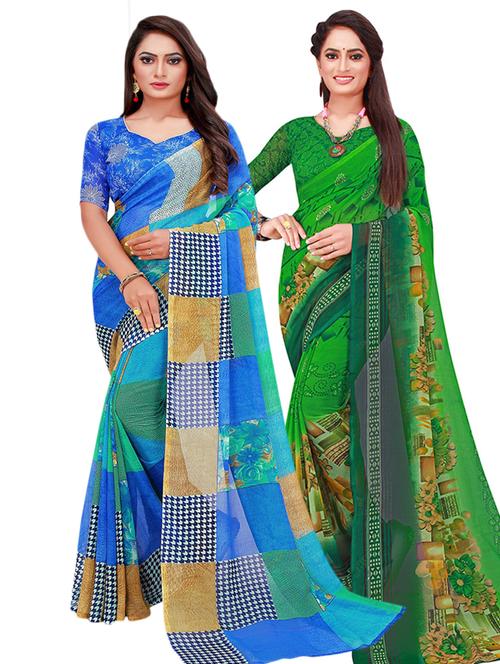 women's saree combo with blouse - 18501202 - Very Small Image - 1