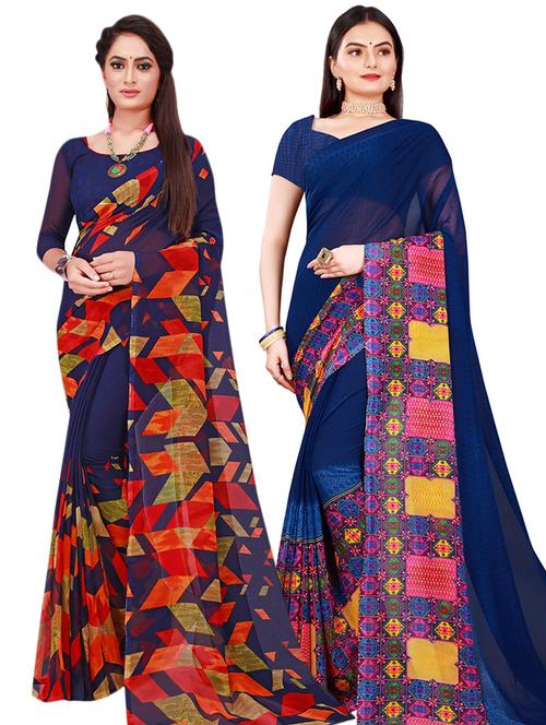 women's saree combo - 18501217 - Very Small Image - 1