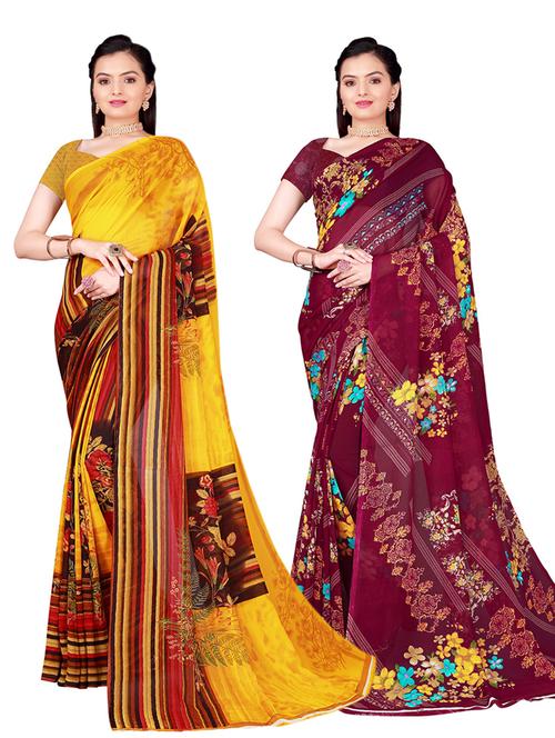 women's saree combo with blouse - 18501296 - Very Small Image - 1