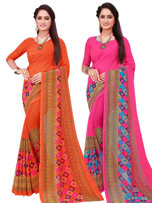 women's saree combo with blouse - 18501302 - Very Small Image - 1