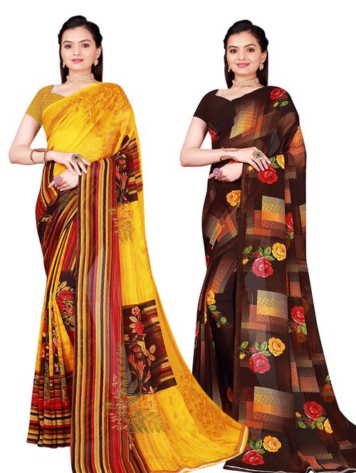 women's saree combo with blouse - 18501335 - Very Small Image - 1