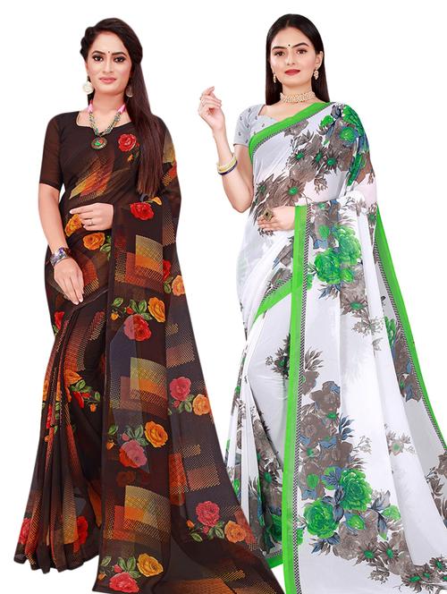 women's saree combo with blouse - 18501340 - Very Small Image - 1