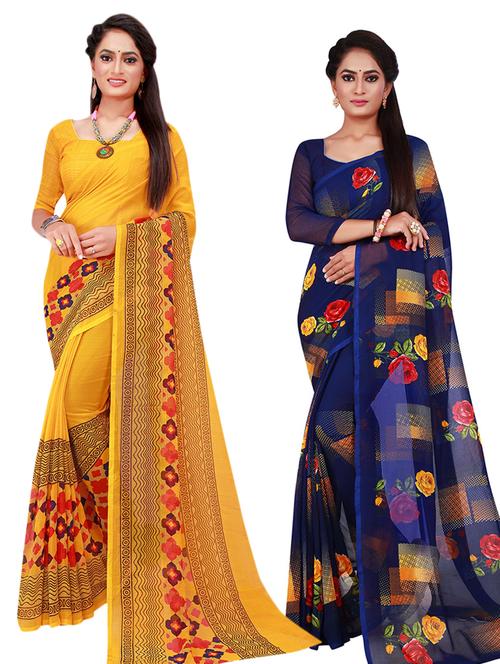 women's saree combo with blouse - 18501360 - Very Small Image - 1