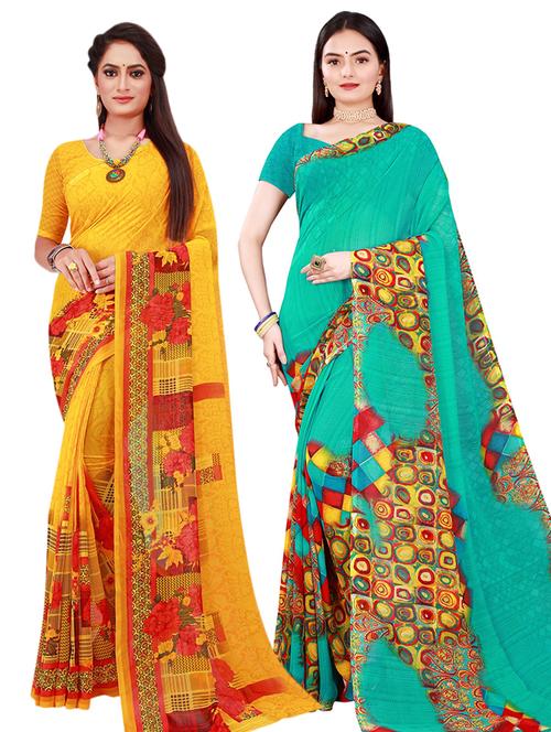 women's saree combo with blouse - 18501414 - Very Small Image - 1