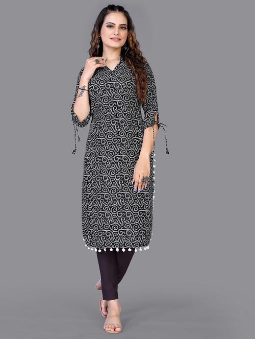 printed straight kurta - 18501433 - Very Small Image - 1