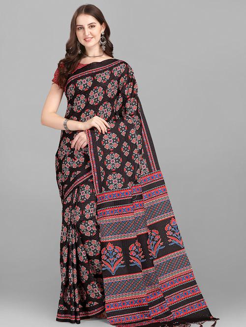 kaantha work printed saree with blouse - 18501445 - Very Small Image - 1