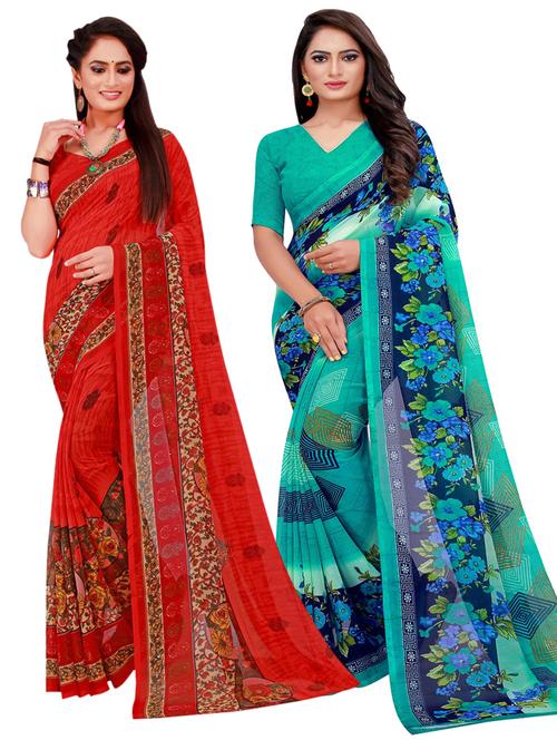 women's saree combo with blouse - 18501554 - Very Small Image - 1