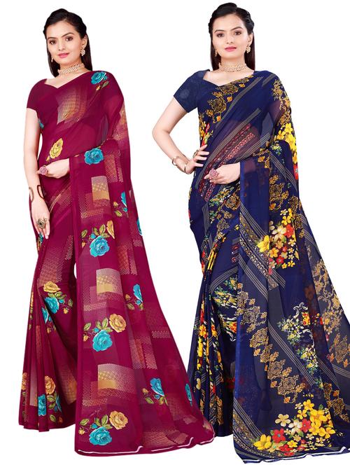 women's saree combo with blouse - 18501558 - Very Small Image - 1