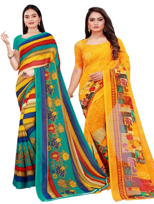 women's saree combo with blouse - 18501587 - Very Small Image - 1