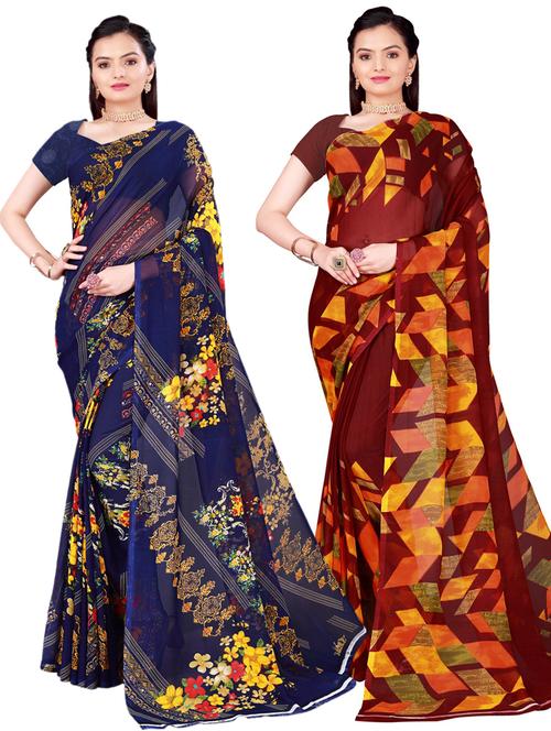 women's saree combo with blouse - 18501622 - Very Small Image - 1