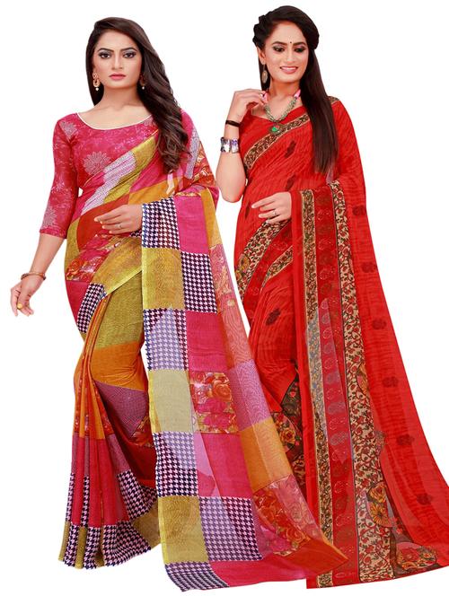 women's saree combo with blouse - 18501654 - Very Small Image - 1