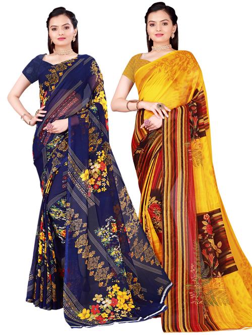 women's saree combo with blouse - 18501662 - Very Small Image - 1