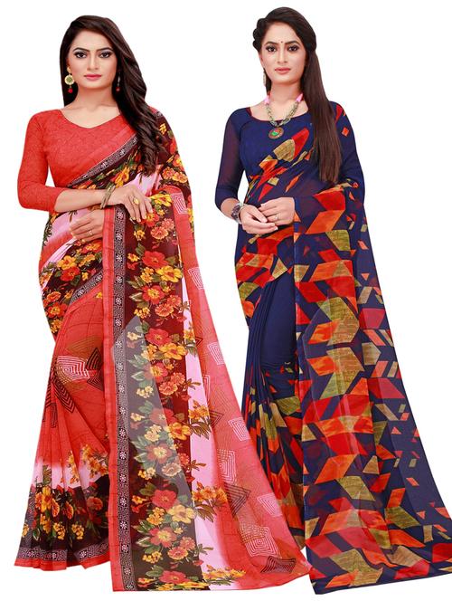 women's saree combo with blouse - 18501671 - Very Small Image - 1