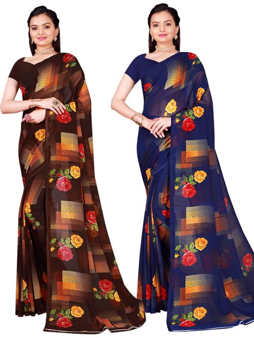 women's saree combo with blouse - 18501674 - Very Small Image - 1