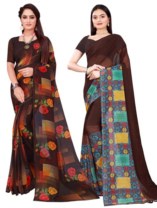 women's saree combo with blouse - 18501687 - Very Small Image - 1