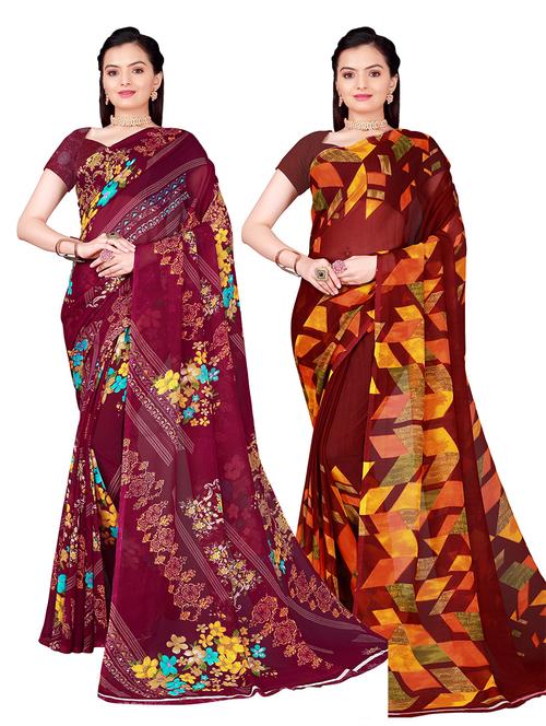 women's saree combo - 18501710 - Very Small Image - 1