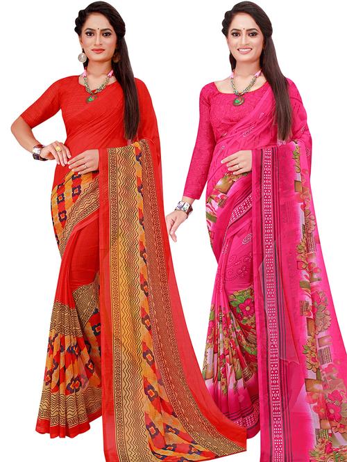 women's saree combo with blouse - 18501711 - Very Small Image - 1