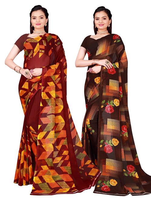 women's saree combo with blouse - 18501722 - Very Small Image - 1