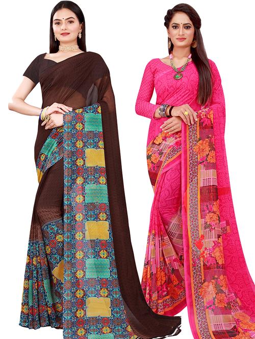 women's saree combo with blouse - 18501785 - Very Small Image - 1