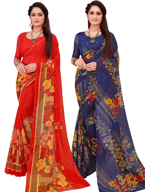 women's saree combo with blouse - 18501789 - Very Small Image - 1