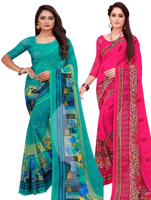 women's saree combo with blouse - 18501793 - Very Small Image - 1