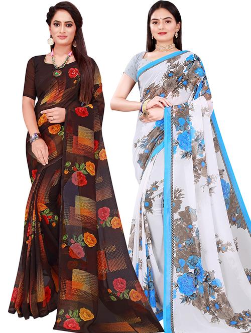 women's saree combo with blouse - 18501803 - Very Small Image - 1