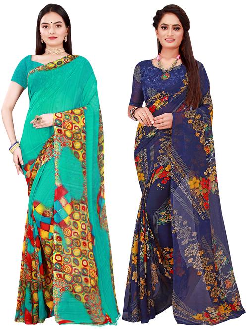 women's saree combo with blouse - 18501843 - Very Small Image - 1