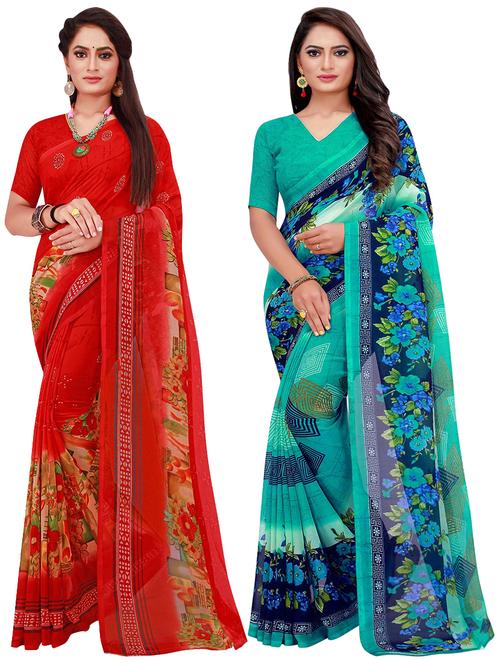 women's saree combo with blouse - 18501881 - Very Small Image - 1
