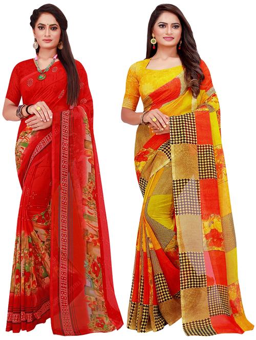 women's saree combo with blouse - 18501929 - Very Small Image - 1