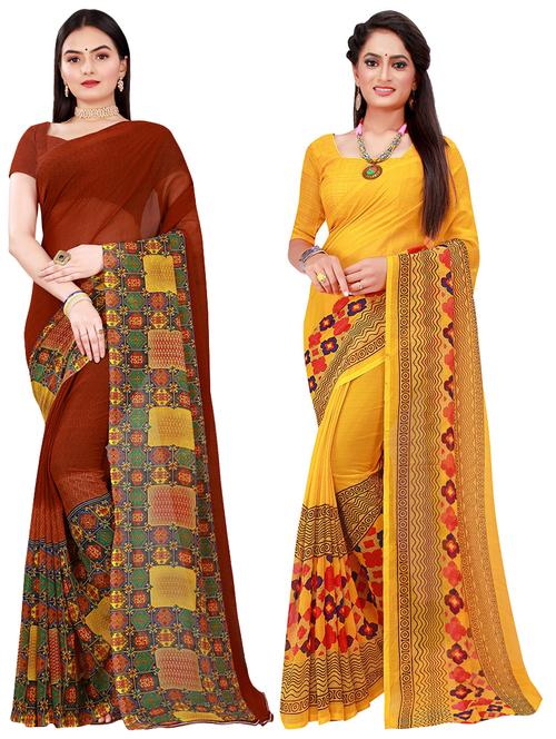 women's saree combo with blouse - 18501967 - Very Small Image - 1