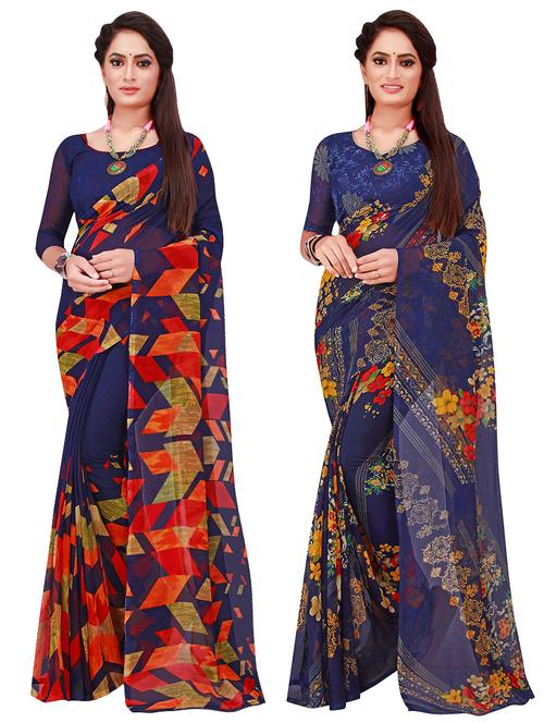 women's saree combo with blouse - 18501975 - Very Small Image - 1
