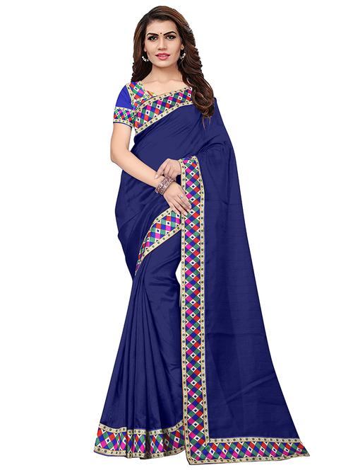 solid with bordered saree - 18502048 - Very Small Image - 1