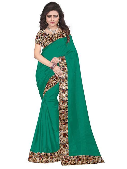 solid with bordered saree - 18502068 - Very Small Image - 1