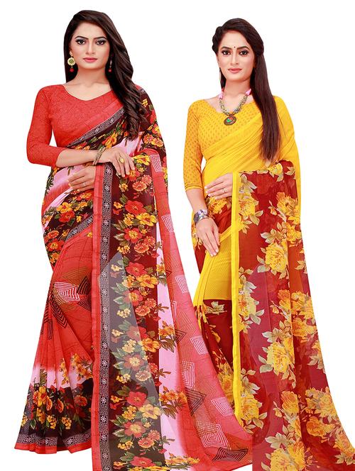 women's saree combo with blouse - 18502103 - Very Small Image - 1