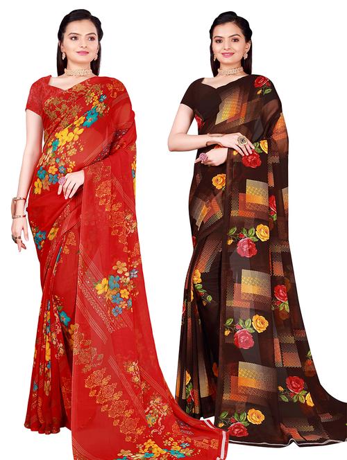 women's saree combo with blouse - 18502123 - Very Small Image - 1