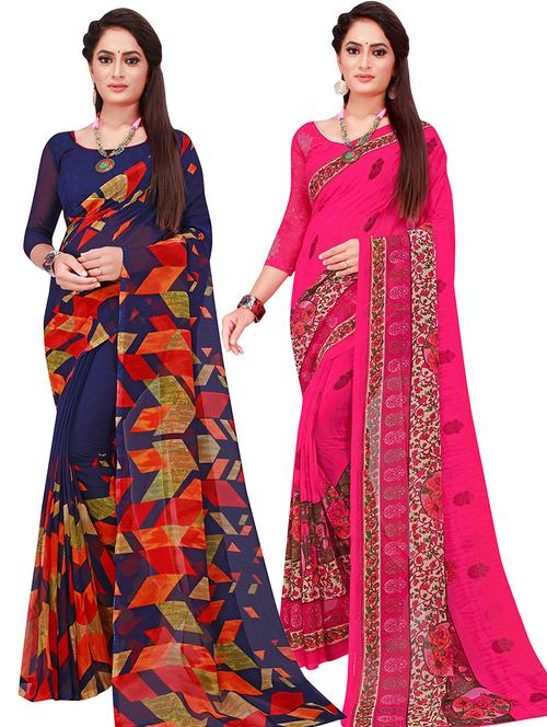 women's saree combo with blouse - 18502288 - Very Small Image - 1