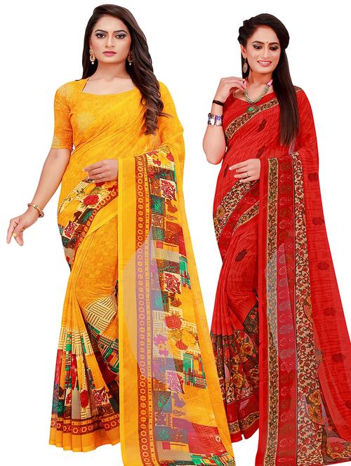 women's saree combo with blouse - 18502304 - Very Small Image - 1