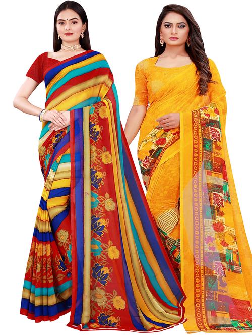 women's saree combo with blouse - 18502336 - Very Small Image - 1