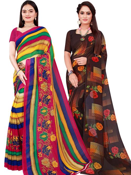women's saree combo with blouse - 18502355 - Very Small Image - 1