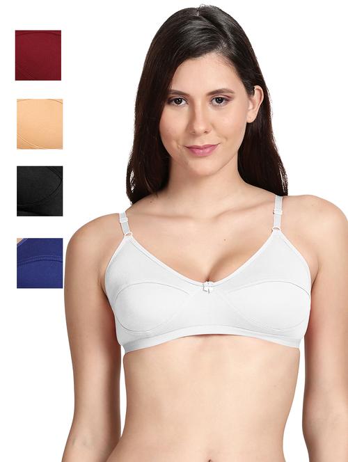 pack of 5 solid regular bra - 18502470 - Very Small Image - 1