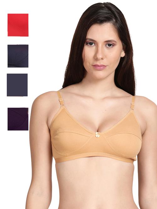 pack of 5 solid regular bra - 18502473 - Very Small Image - 1